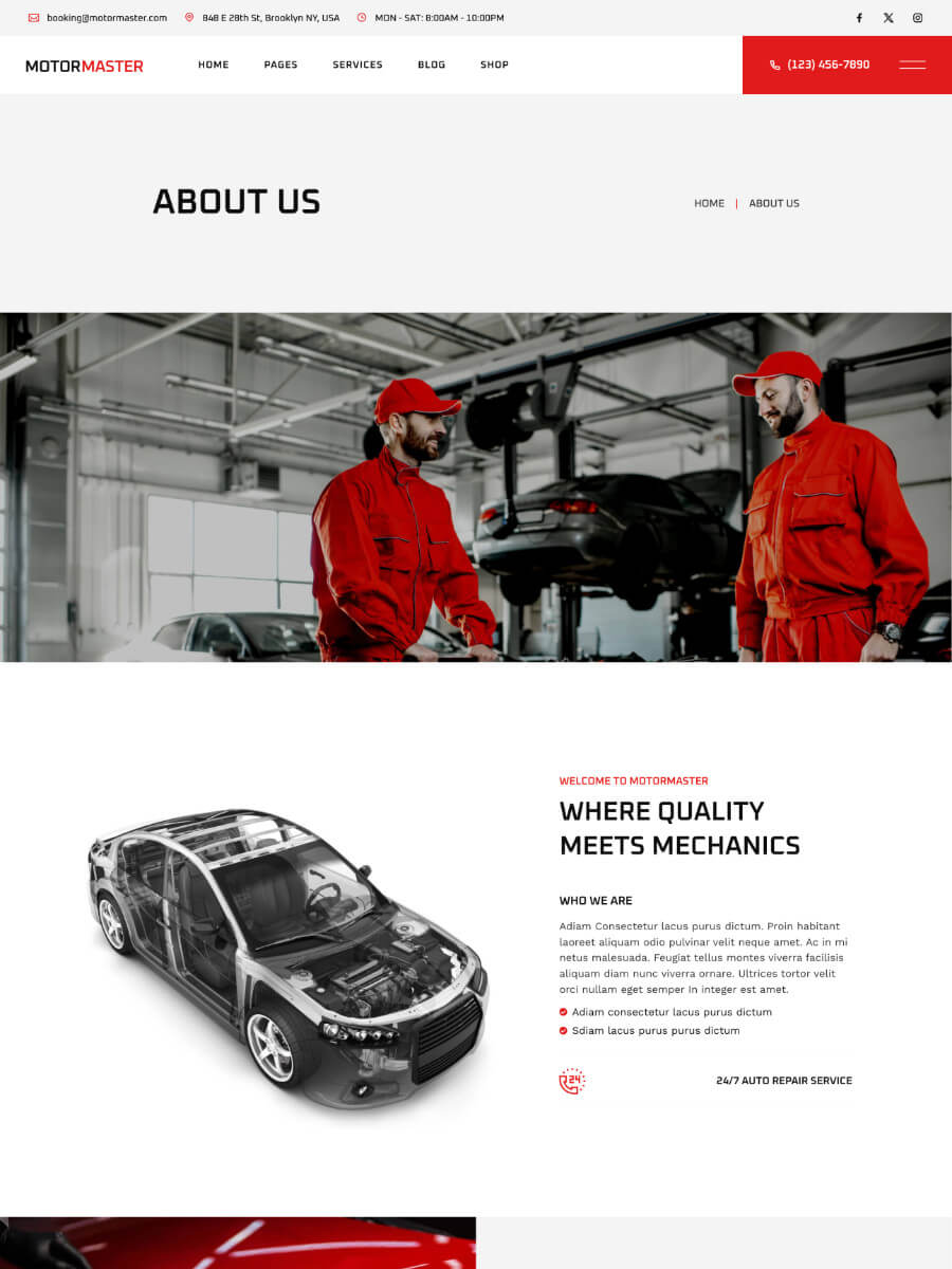 Motormaster About Us Screenshot